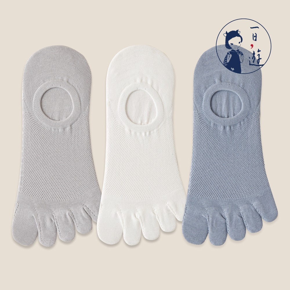 NicoFun 愛定做 6雙 五指襪 網眼 棉襪 隱形襪 防掉跟 分趾襪 船襪 抗菌 五趾襪(中性襪25-27cm)-規格圖6