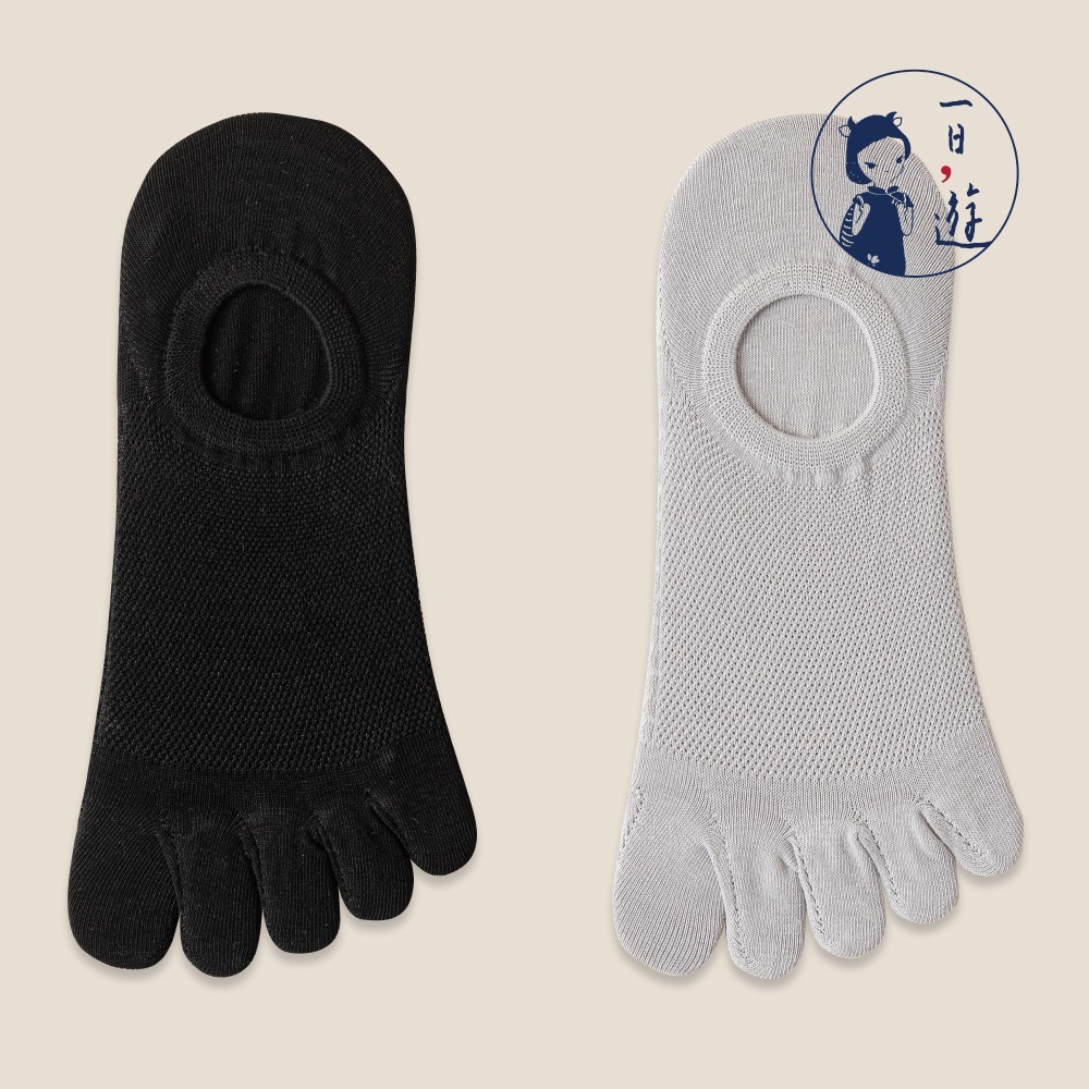 NicoFun 愛定做 6雙 五指襪 網眼 棉襪 隱形襪 防掉跟 分趾襪 船襪 抗菌 五趾襪(中性襪25-27cm)-規格圖6