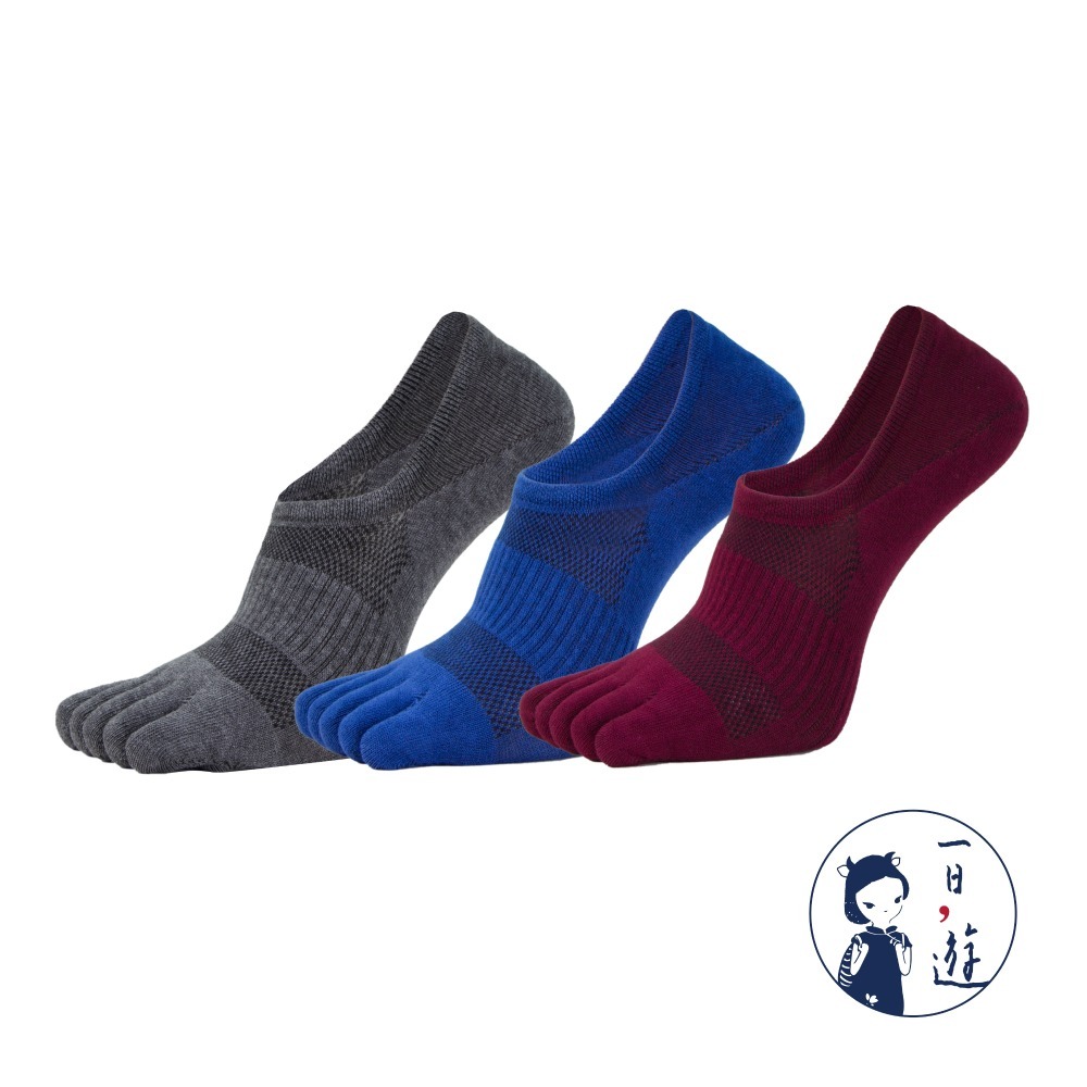 NicoFun 愛定做 3雙 五指襪 五趾淺口防掉跟隱形襪 分趾襪 針織襪 船襪 抗菌 防臭(男棉襪25-27cm)-規格圖6