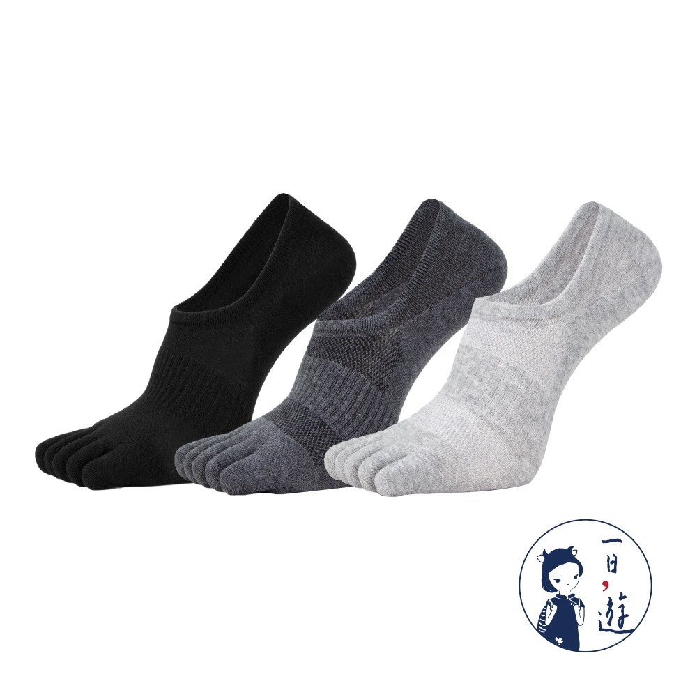 NicoFun 愛定做 6雙 五趾淺口防掉跟隱形襪 分趾襪 羅紋襪 五指襪 船襪 抗菌 防臭(男 棉襪25-27cm)-規格圖6
