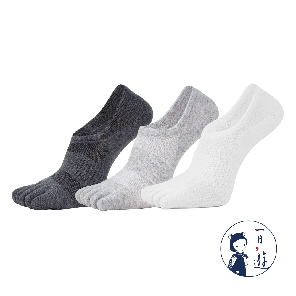 NicoFun 愛定做 6雙 五趾淺口防掉跟隱形襪 分趾襪 羅紋襪 五指襪 船襪 抗菌 防臭(男 棉襪25-27cm)-規格圖6