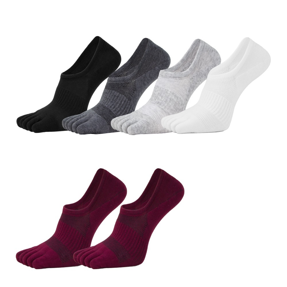 NicoFun 愛定做 6雙 五趾淺口防掉跟隱形襪 分趾襪 羅紋襪 五指襪 船襪 抗菌 防臭(男 棉襪25-27cm)-規格圖6