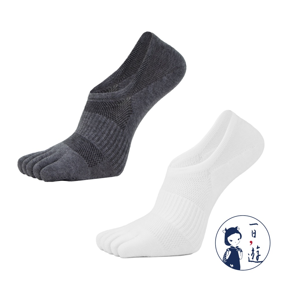 NicoFun 愛定做 4雙 黑色系 五指襪防掉跟隱形襪 分趾襪 羅紋襪 分趾鞋 船襪 抗菌 精梳棉(男棉襪25-27c-規格圖6