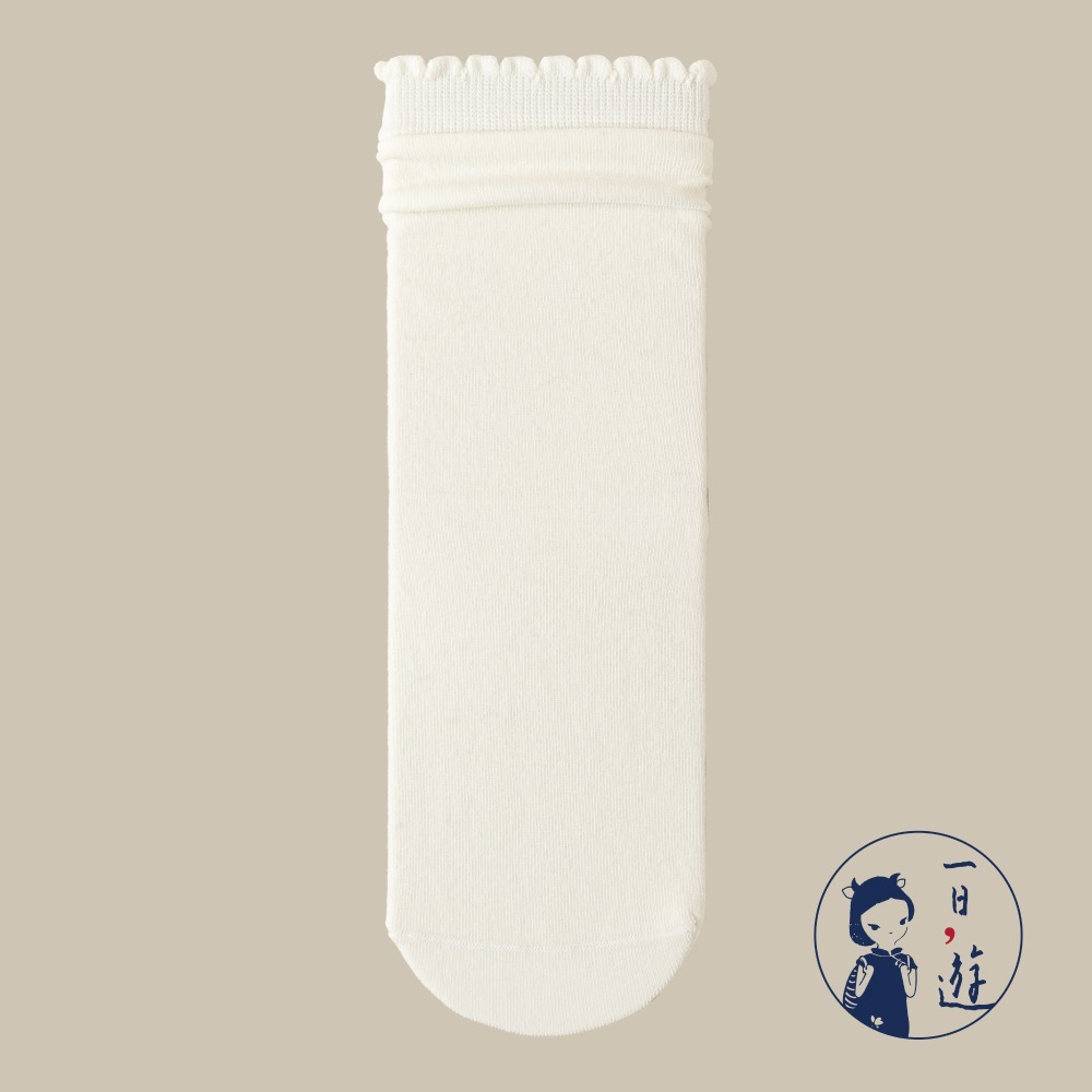 NicoFun 愛定做 6雙 日系木耳邊中筒襪 波浪邊 花邊 堆堆襪 針織襪 淑女襪 無骨襪(女襪22-24.5cm)-規格圖6