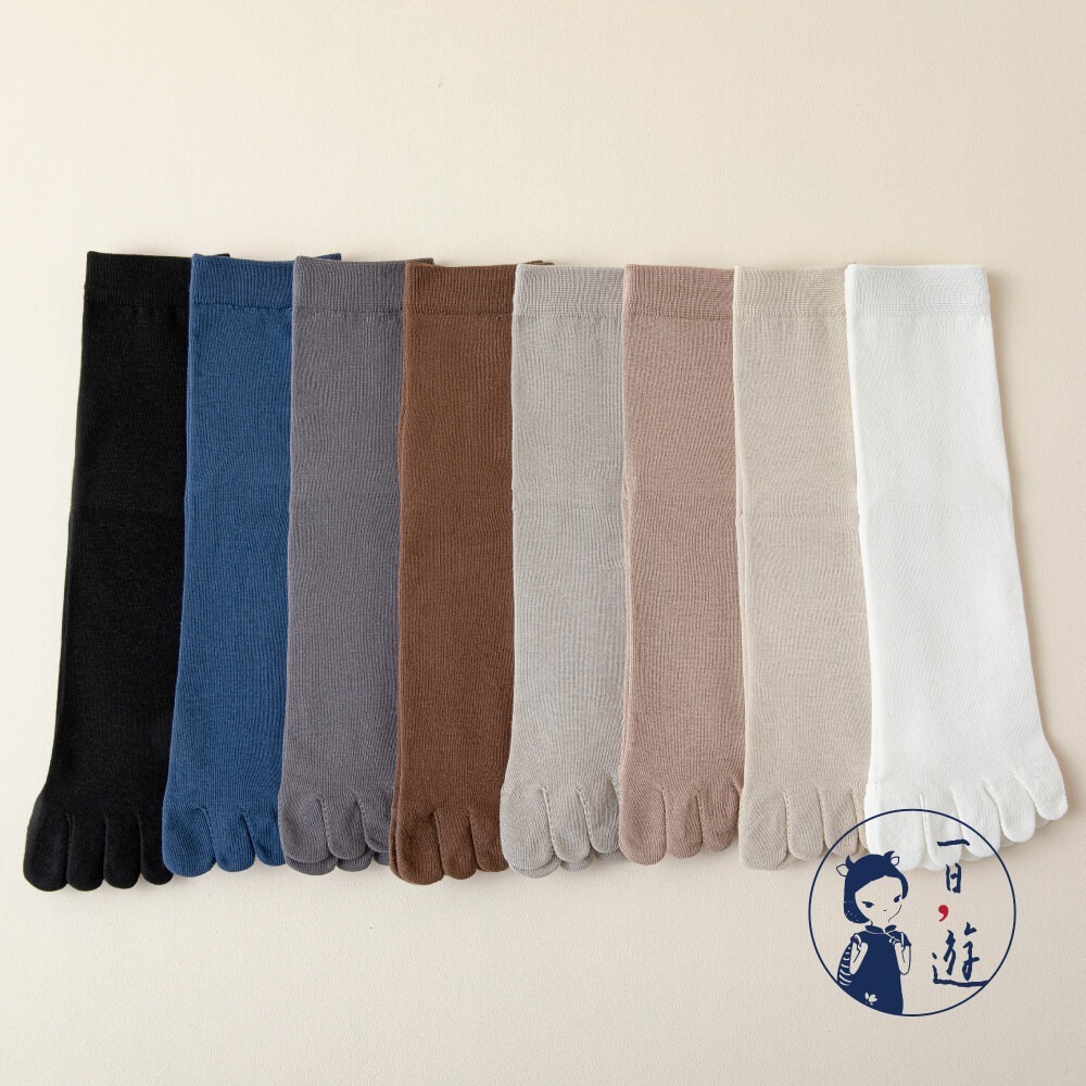 NicoFun 愛定做 8雙 五指襪 中筒襪 分趾襪 精梳棉 紳士襪 豬蹄襪 腳趾襪 分趾鞋 純棉(大尺碼25-27cm-細節圖6