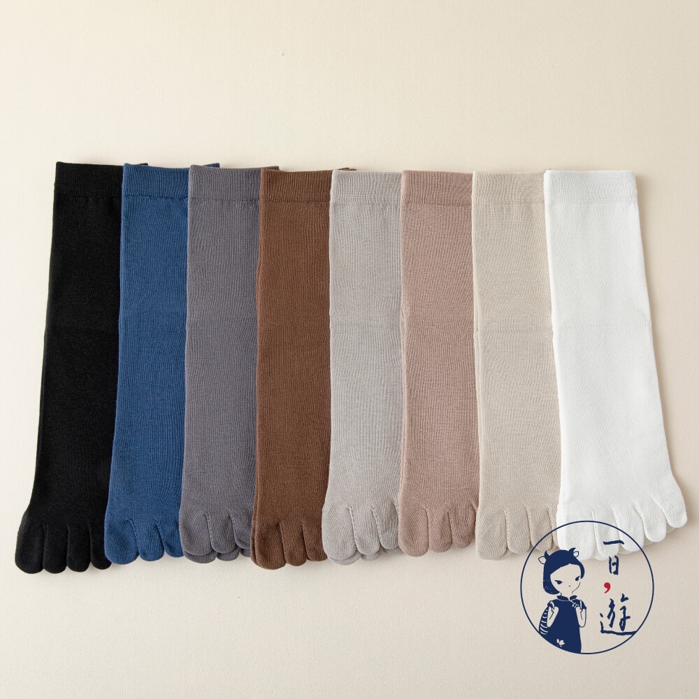 NicoFun 愛定做 8雙 五指襪 中筒襪 分趾襪 精梳棉 紳士襪 豬蹄襪 腳趾襪 分趾鞋 純棉(大尺碼25-27cm-規格圖6