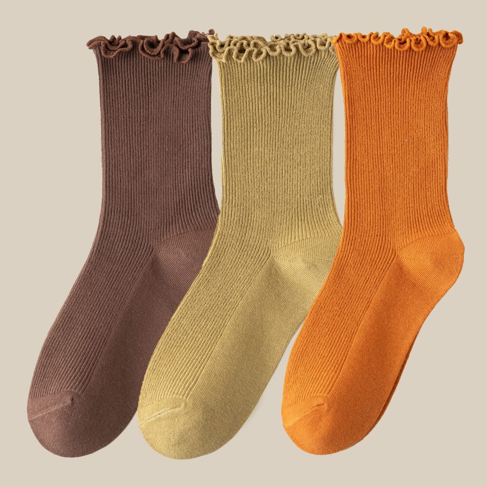 巧克力、芥末黃、亮橘 (各1雙)