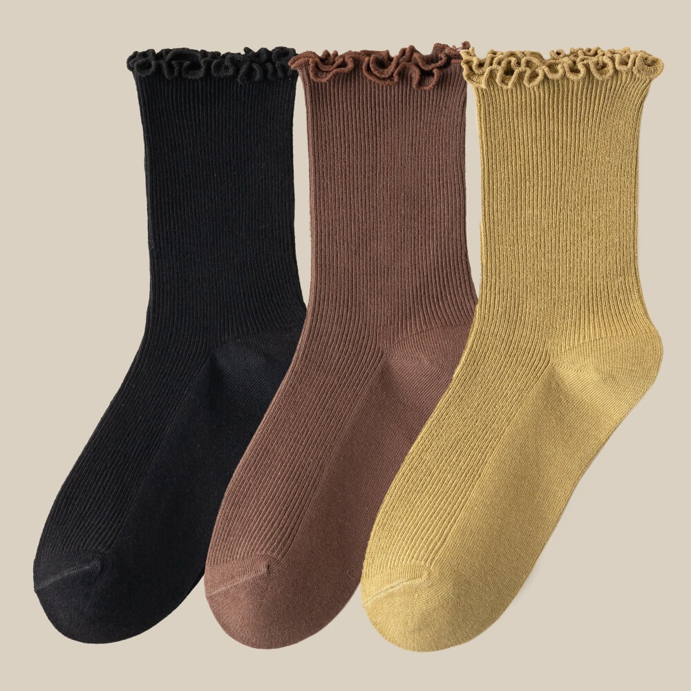 黑色、巧克力、芥末黃 (各1雙)