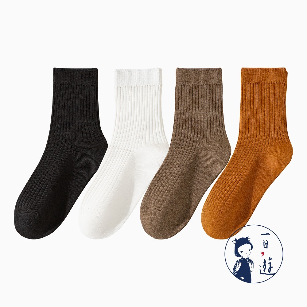 NicoFun 愛定做 4雙 商務中筒襪 純棉 羅紋襪 針織襪 抗菌 防臭運動襪(男襪25-27.5cm)-規格圖6