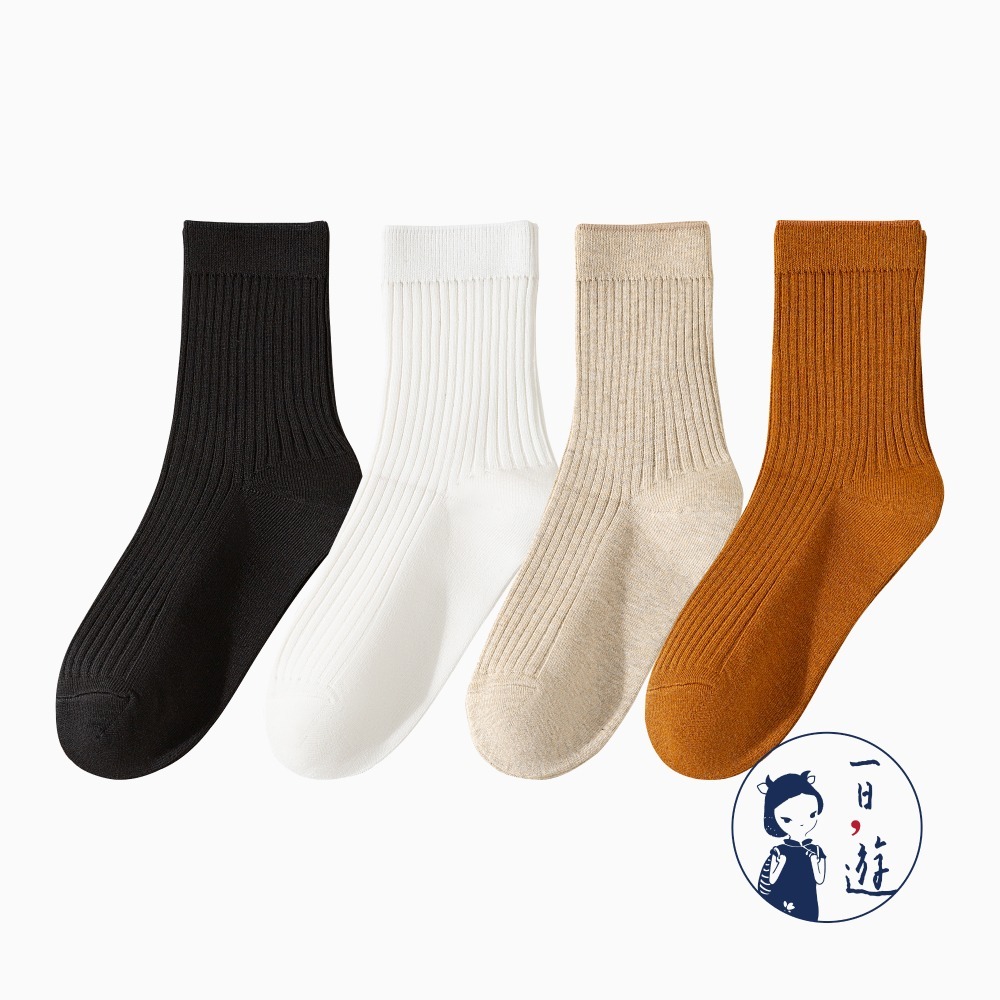 NicoFun 愛定做 4雙 商務中筒襪 純棉 羅紋襪 針織襪 抗菌 防臭運動襪(男襪25-27.5cm)-規格圖6