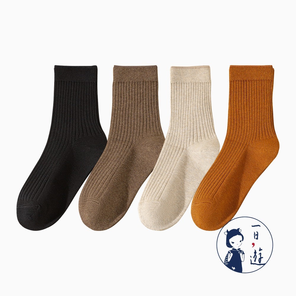 NicoFun 愛定做 4雙 商務中筒襪 純棉 羅紋襪 針織襪 抗菌 防臭運動襪(男襪25-27.5cm)-規格圖6