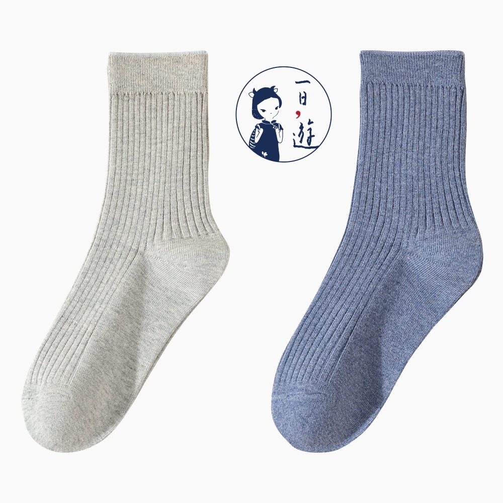 NicoFun 愛定做 2雙 商務中筒襪 純棉 羅紋襪 針織襪 抗菌 防臭運動襪(男襪25-27.5cm)-規格圖6