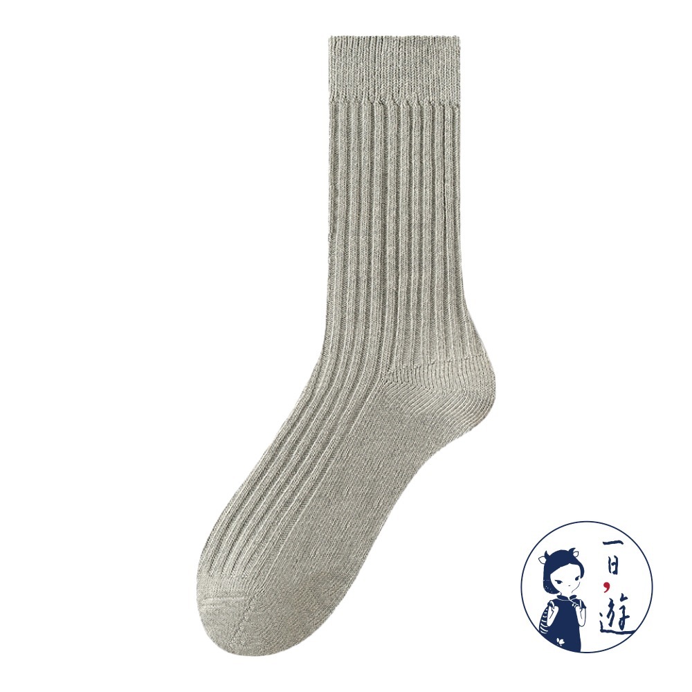 NicoFun 愛定做 2雙 抗菌消臭 粗織線復古中筒堆堆襪 中筒襪 羅紋襪 針織襪 運動襪(中性襪24-26.5cm)-規格圖5
