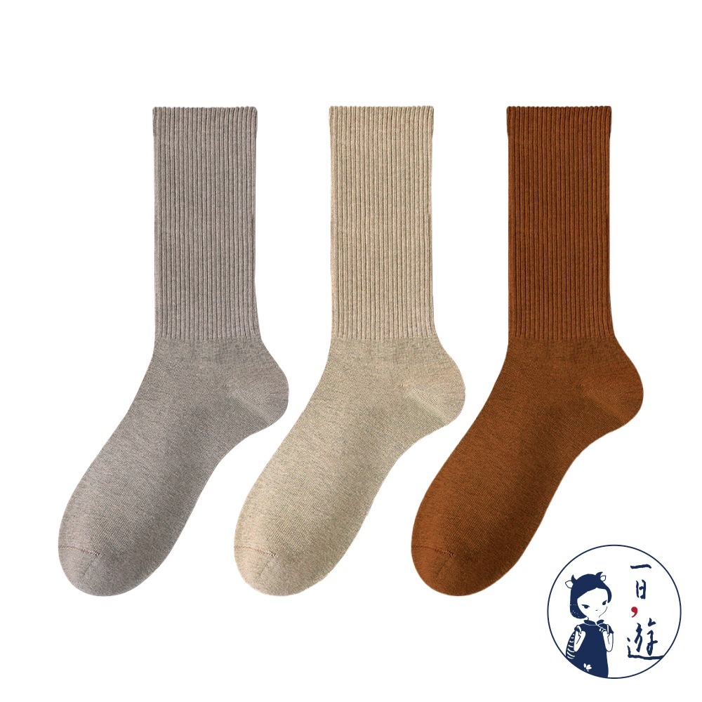 NicoFun 愛定做 6雙 美拉德中筒羅紋襪 秋冬 復古棕色 經典百搭 針織襪 無骨縫頭(女襪22.5-25cm)-規格圖5