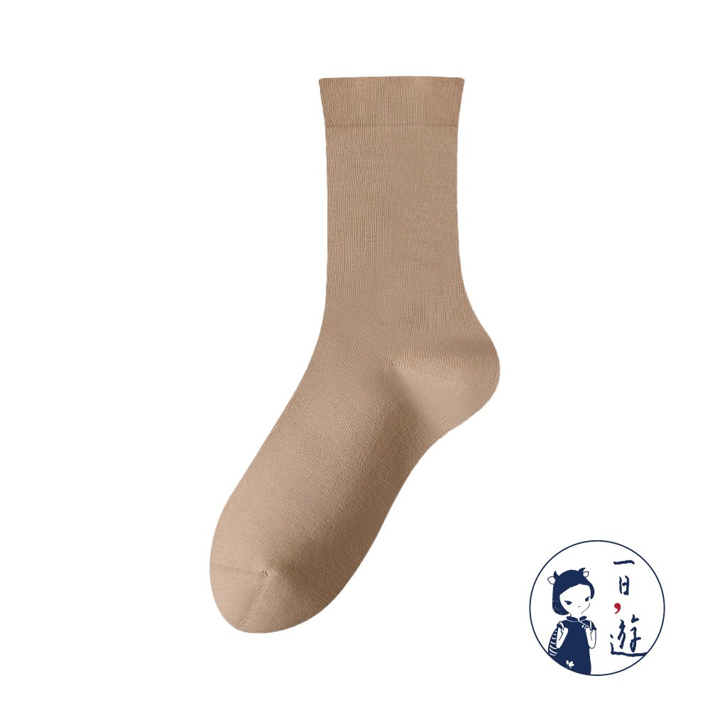 NicoFun 愛定做 4雙 精紡美拉德中筒襪 秋冬 復古棕色 經典百搭 針織襪 無骨縫頭(女襪22.5-25cm)-規格圖5