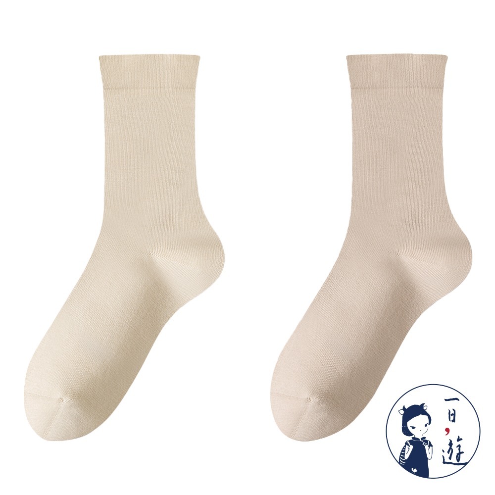 NicoFun 愛定做 4雙 精紡美拉德中筒襪 秋冬 復古棕色 經典百搭 針織襪 無骨縫頭(女襪22.5-25cm)-規格圖5