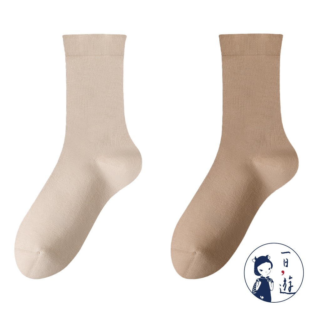 NicoFun 愛定做 4雙 精紡美拉德中筒襪 秋冬 復古棕色 經典百搭 針織襪 無骨縫頭(女襪22.5-25cm)-規格圖5