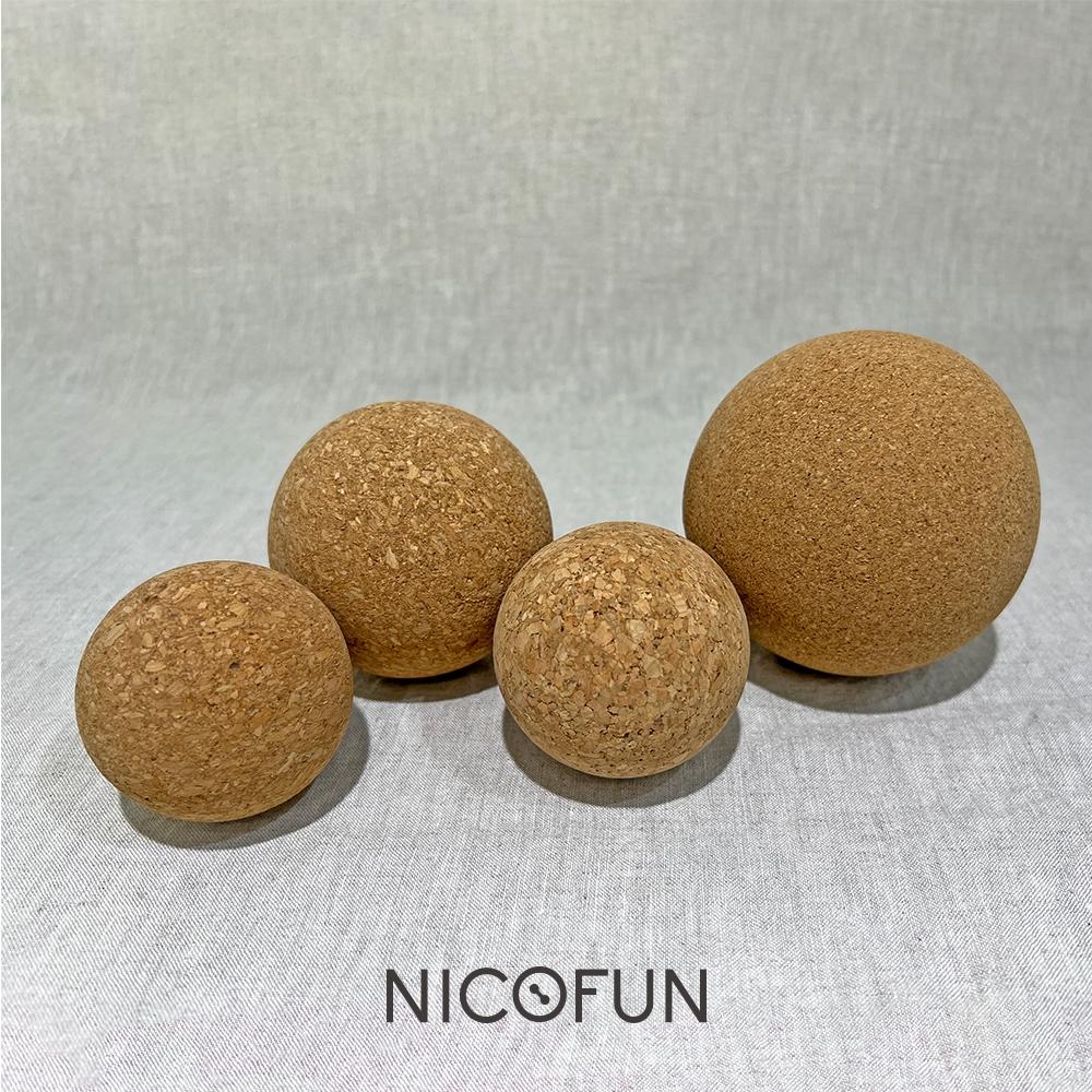 【NicoFun 愛定做】7cm 瑜珈球 天然軟木 按摩球 筋膜球 口袋筋膜球 軟球 遊戲球 握力球 穴位點按壓-細節圖4