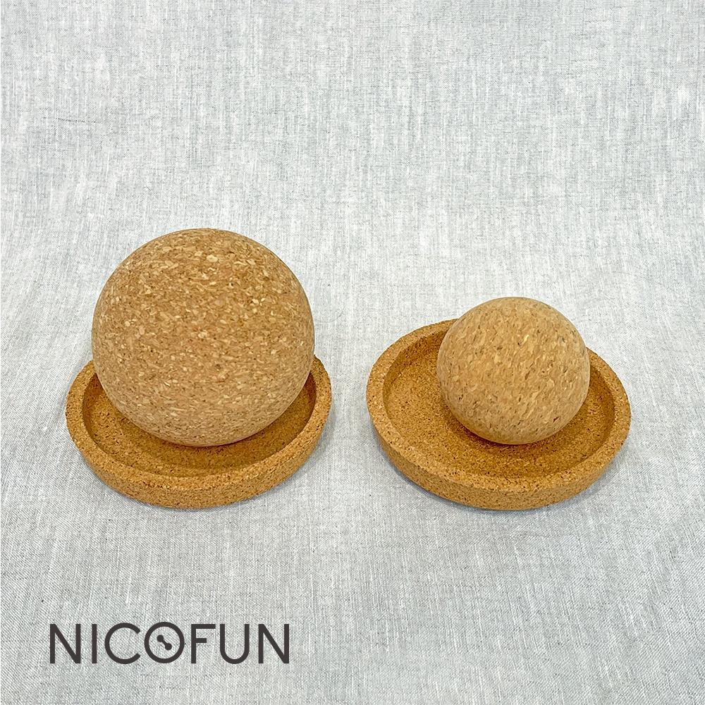 【NicoFun 愛定做】天然軟木 瑜珈球收納盤 瑜珈球墊 可做杯蓋 杯墊 茶托-細節圖2