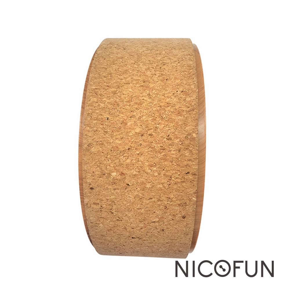 【NicoFun 愛定做】瑜伽輪 天然 軟木材質 後彎美背輔助神器 放鬆伸展 瑜伽輔助 開背瑜珈輪 達摩輪 健身輪 瑜珈-細節圖2