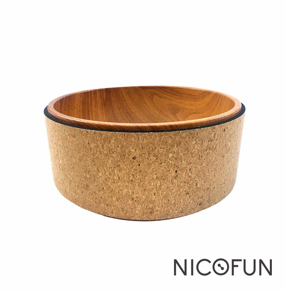 【NicoFun 愛定做】瑜伽輪 天然 軟木材質 後彎美背輔助神器 放鬆伸展 瑜伽輔助 開背瑜珈輪 達摩輪 健身輪 瑜珈-細節圖3
