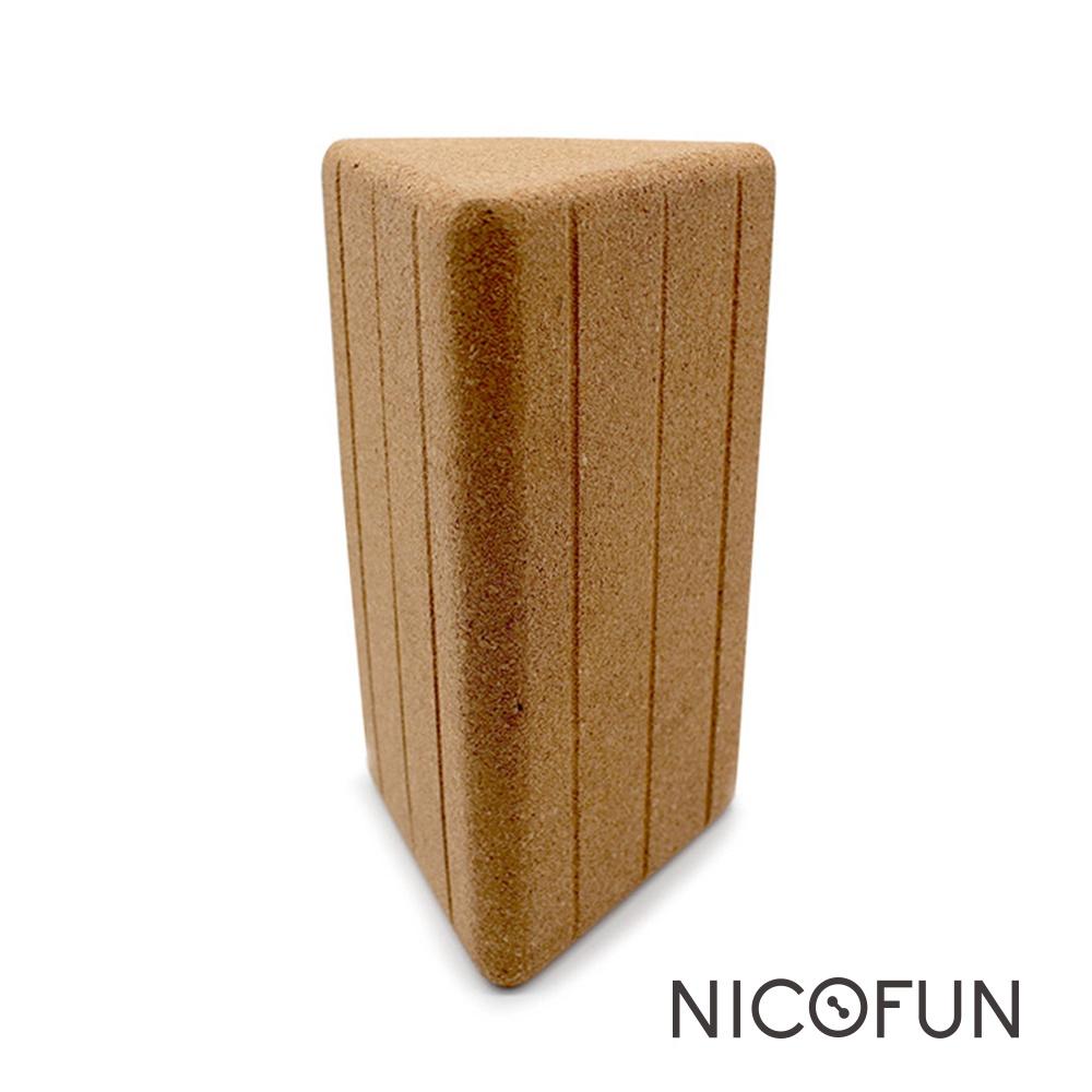 【NicoFun 愛定做】三角軟木瑜珈磚 三角磚 高密度 抗壓 止滑 不掉削 天然環保 腰部放鬆 健身 多功能-細節圖3