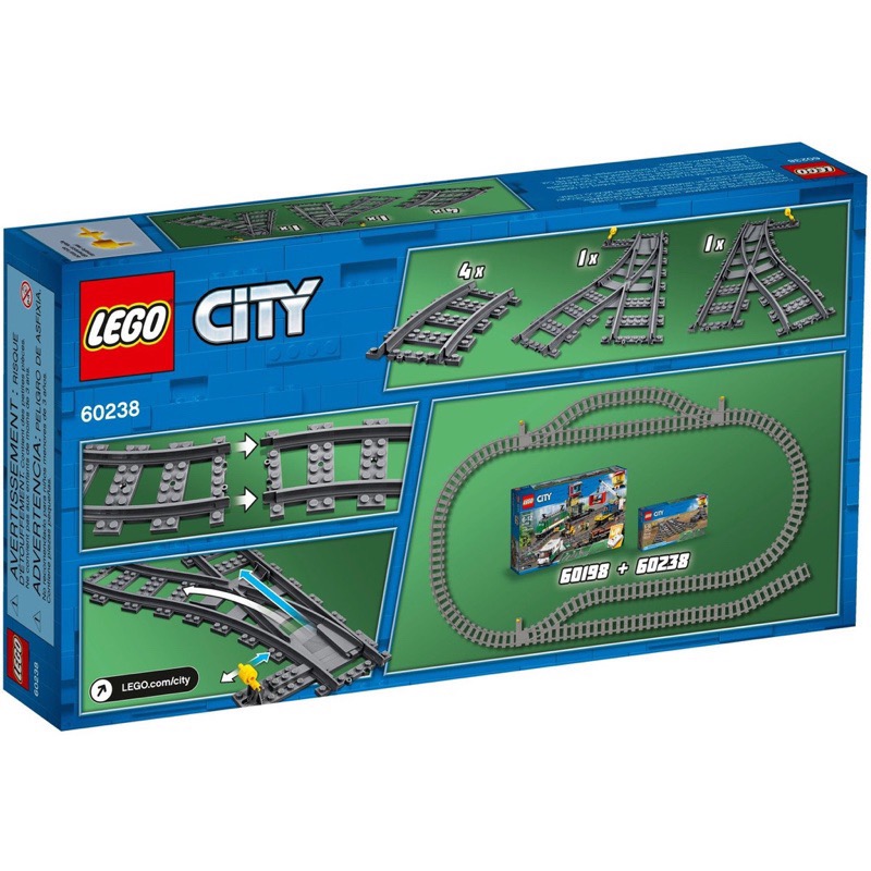 樂高 LEGO 60238 CITY 城市系列 火車 分叉鐵軌 Switching Tracks-細節圖2