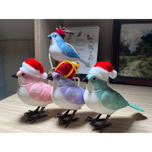 全新 日本 限量 聖誕鈴聲 鸚鵡 小鳥 音樂 玩具 公仔 裝飾品 兒童節 生日禮物 紫色 藍色