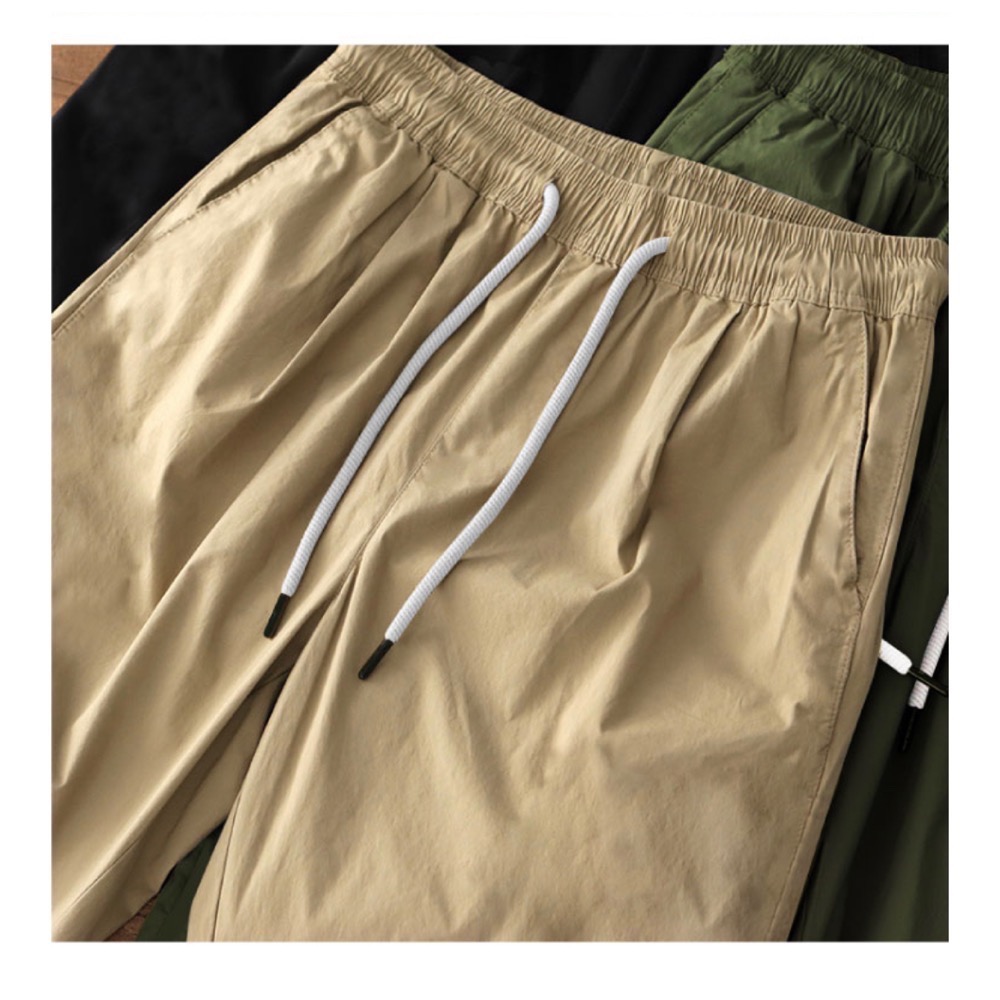 全新 象鼻人 卡其色 長褲 束口褲 平價 百搭 休閒 時尚 流行 生日禮物-細節圖9