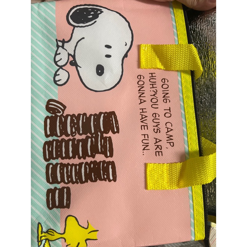 全新 史努比 保溫 保冷袋 手提 外出 旅遊必備 蘋果綠-細節圖3