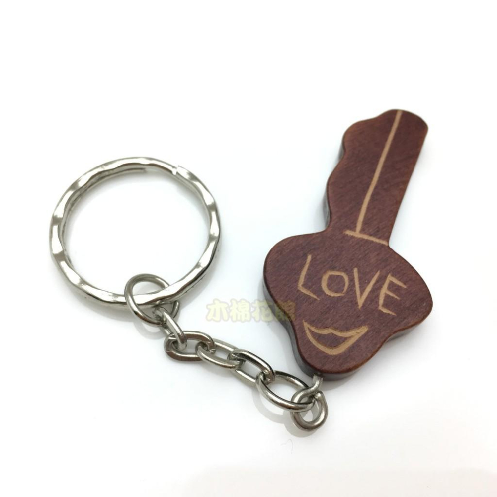 [木棉花館] 全新 手工限量 木雕鑰匙圈 吊飾 七夕情人節 禮物 情鎖 原價$150/對 特價$100/對-細節圖4