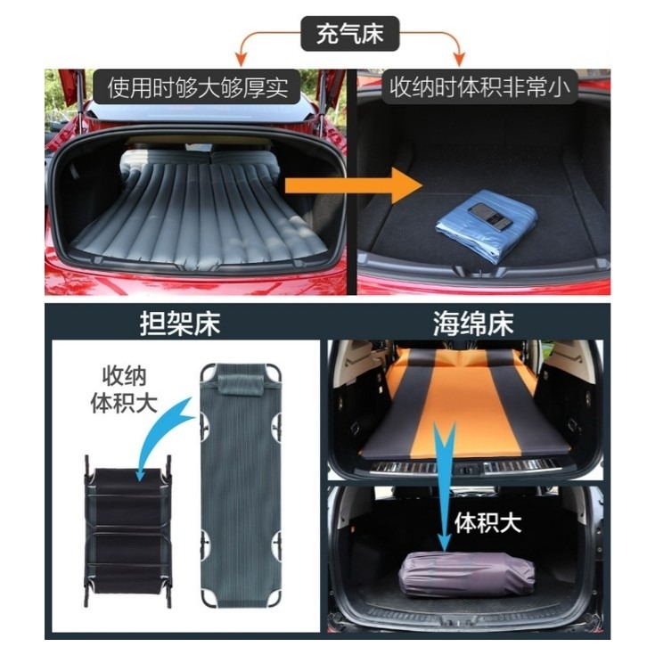 [高品質充氣床墊]加厚款車用充氣床墊 充氣車床 車床 車泊 車宿 露營 汽車睡覺神器 車好眠 露營床墊 送車用電動充氣機-細節圖7