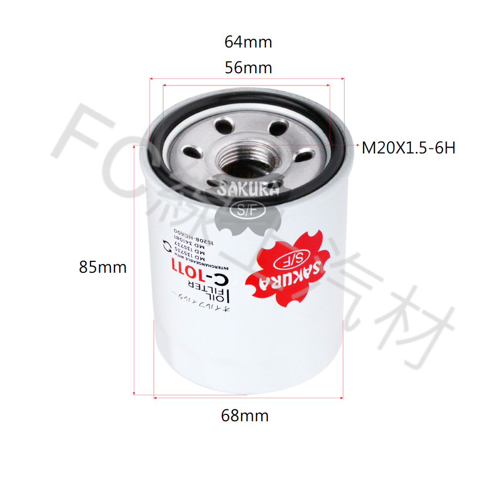 FC線上汽材 MITSUBISHI 三菱車系 機油芯 機油濾芯 櫻花牌 SAKURA C-1011-細節圖2