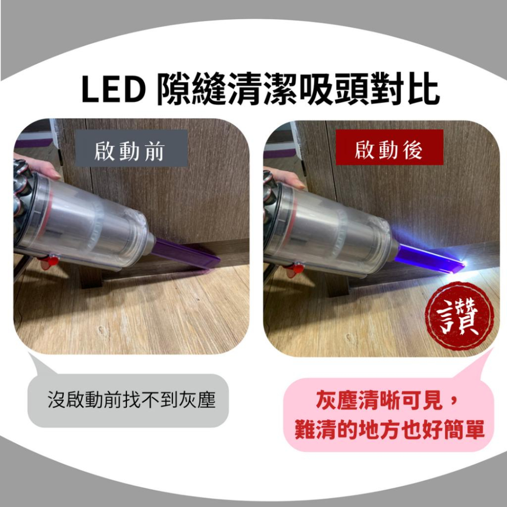 現貨 Dyson LED 副廠 隙縫清潔吸頭 v7 v8 v10 v11 v15 副廠 窄縫吸頭 吸塵器配件  副廠配件-細節圖2
