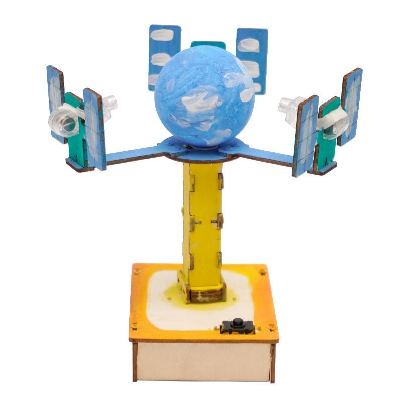 RUBY 科技小製作 木製 地球同步衛星 生活科技 科學實驗 玩具 益智 教育 DIY 拼裝 自行組裝-細節圖2
