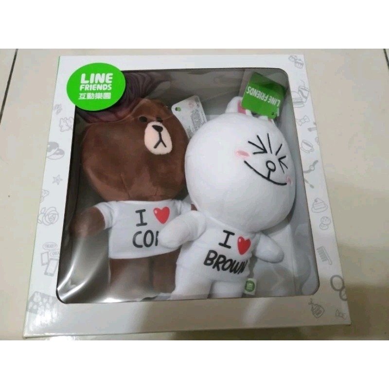 正版 LINE FRIENDS 熊大 兔兔 情人節 情侶 結婚 婚禮 毛絨 玩具 布偶-細節圖3