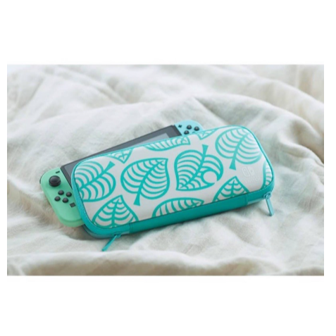 NS 原廠特仕 Switch 主機 收納包 動森 動物森友會 便攜包 另含保護貼 (Nook夏威夷花紋款)-細節圖3