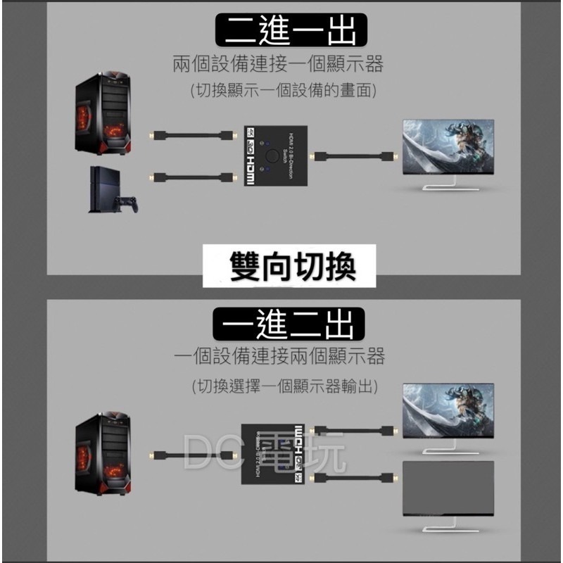 【兩隻臘腸】台灣現貨 HDMI 切換器 2進1出 1進2出 分配器 沒附線-細節圖5
