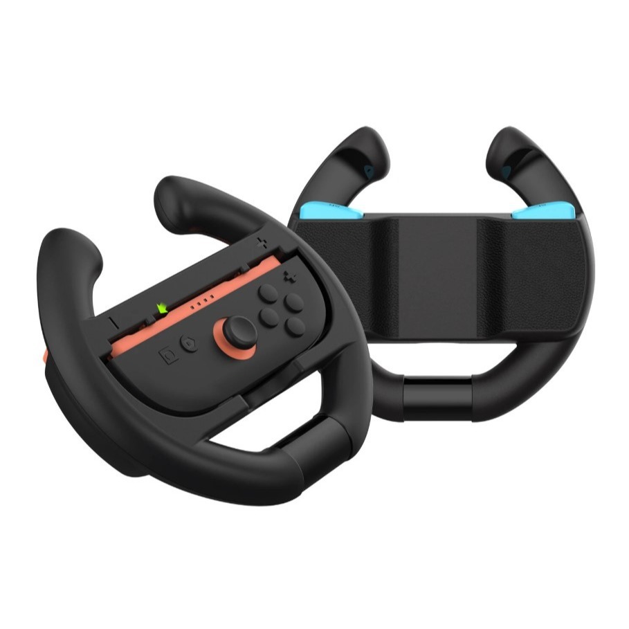 【兩隻臘腸】DOBE NS2 Joy-Con專用 手把遊戲方向盤 獨特握把設計 賽車方向盤 完美卡合 手持方向盤- 黑色-細節圖5