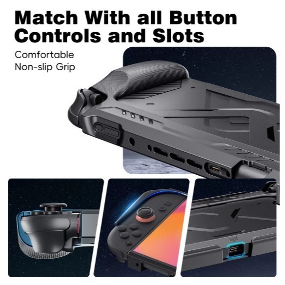 【兩隻臘腸】switch2 專用 機甲保護殼 NS2 主機殼 人體工學握把. 堅固面蓋 合上保護 掀開即玩-細節圖7