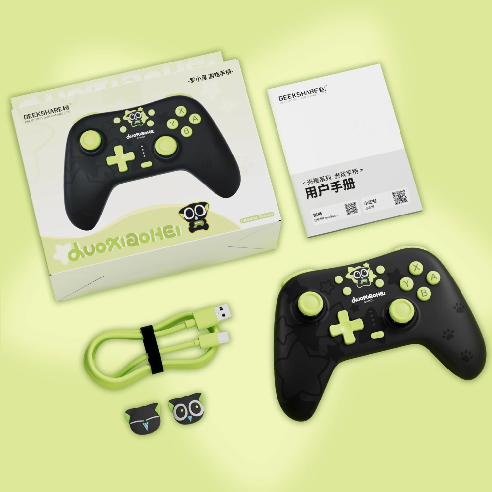 極想 Switch  NS2 一鍵喚醒 聯名 羅小黑 無線藍芽 PC 遊戲手把  無線 巨集手把-細節圖3