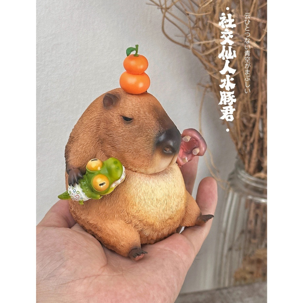 ✿AREA.TOY✿ (現貨) 博物志 社交仙人 水豚君 佛系 動物 模型 GK 潮玩 手辦-細節圖2