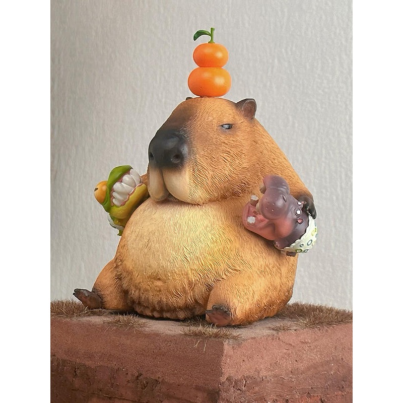 ✿AREA.TOY✿ (現貨) 博物志 社交仙人 水豚君 佛系 動物 模型 GK 潮玩 手辦-細節圖3