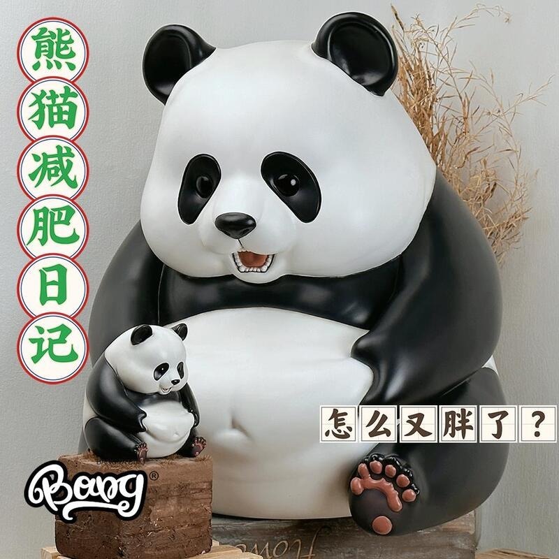 ✿AREA.TOY✿ 博物志 熊貓減肥日記 第一彈 捏肚子 PLUS版 喜提肉肉 顯眼包 國寶 發福 雕像 GK-細節圖2
