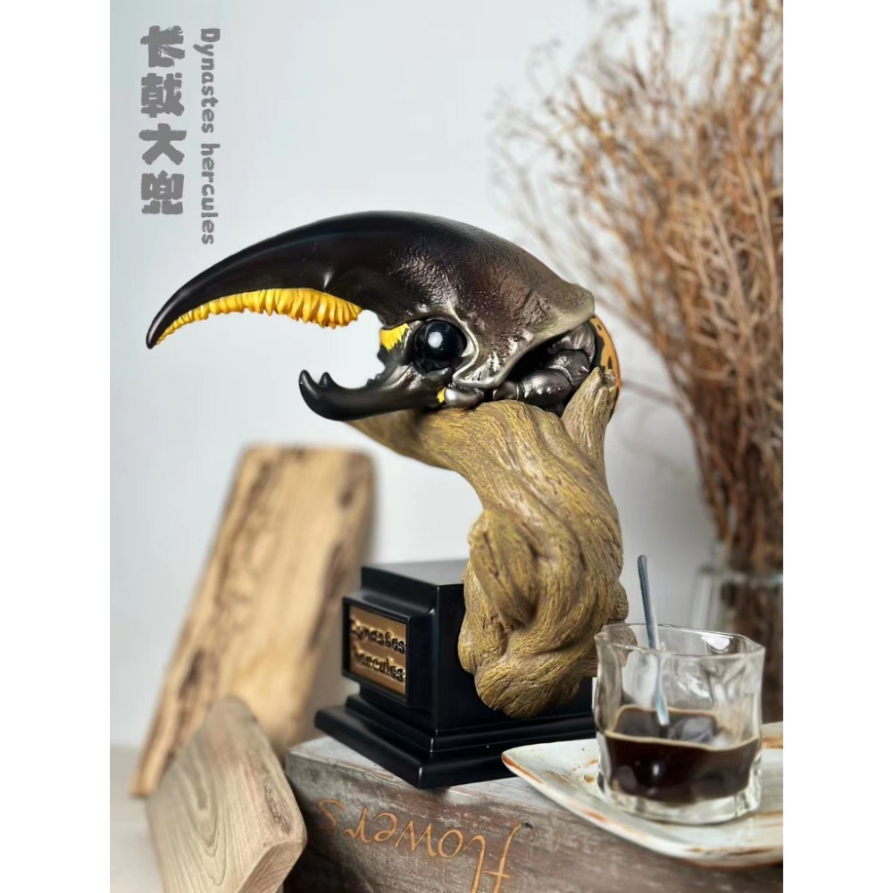 ✿AREA.TOY✿ 博物志 甲蟲物語 PLUS 長戟大兜 昆蟲 仿真 限定版 放大 模型 收藏品 公仔 雕像-規格圖8