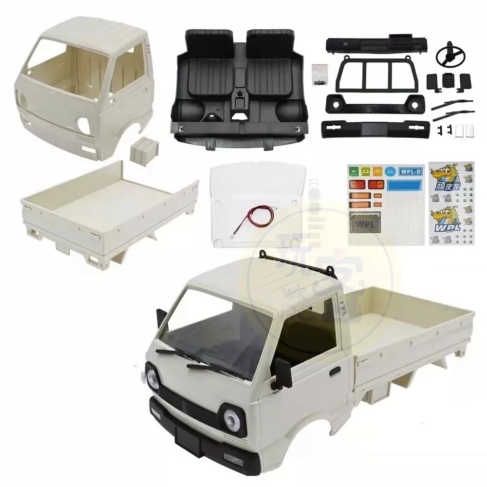 ✿AREA.TOY✿ D12 WPL 頑皮龍 ＂請先看商品描述 ＂原廠車殼 單車殼 車頭+車斗 改裝(含大燈)-規格圖5