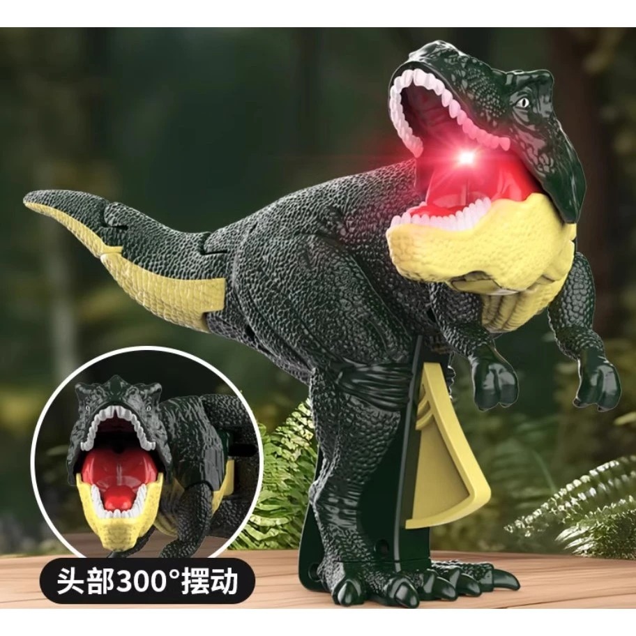 ✿AREA.TOY✿ 台灣現貨 按壓暴龍 帶燈光音效 仿真恐龍 兒童節 送禮聲光搖擺恐龍 大嘶吼霸王龍 搖擺恐龍-細節圖4