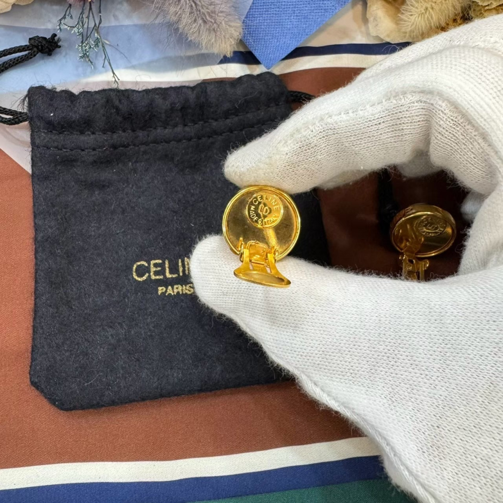 💎（附原廠防塵袋）Celine vintage珍珠夾式耳環-細節圖6