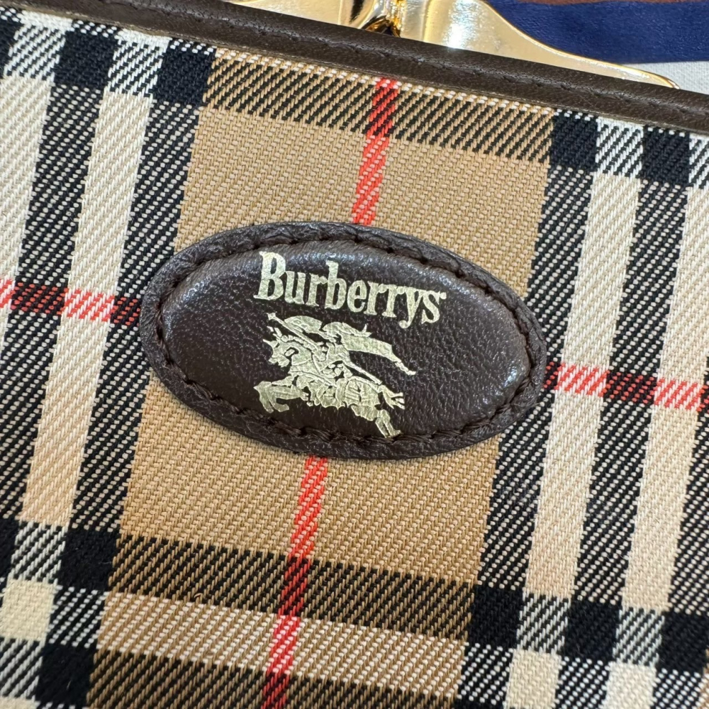 👝（近新全配）Burberrys vintage經典格紋騎士標口金短夾-細節圖2
