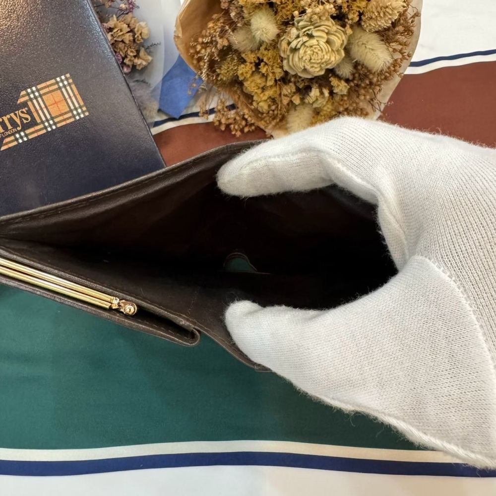 👝（近新全配）Burberrys vintage經典格紋騎士標口金短夾-細節圖5